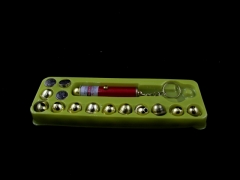 Laser świecący brelok 11 nakładek + 3 baterie