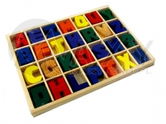 Klocki drewniane edukacyjne literki 56PCS