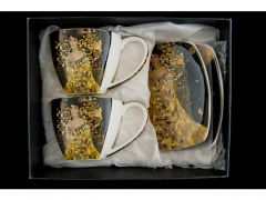 KLIMT ADELA ZESTAW 2 FILIŻANKI Z ŁYŻECZKAMI