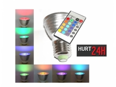 ŻARÓWKA RGB LED 16 KOLORÓW PILOT