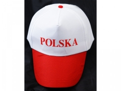 Biało Czerwona Czapka Z Daszkiem Z Napisem Po
