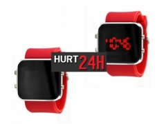 ZEGAREK JELLY CZERWONY RED LED