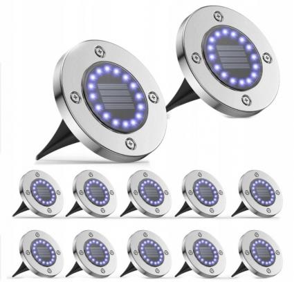 ogrodowe-lampki-solarne-gruntowe-16led-dysk-x12-stan-nowy