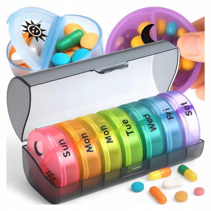 POJEMNIKNATABLETKIPUDEŁKOKASETKAORGANIZERNALEKI7DNI2PRZEGRÓDKI