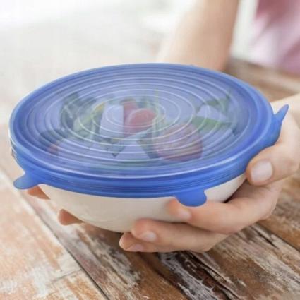 ElastycznePokrywkiSilikonoweDoPojemnikówŻywnościZestaw6sztMarkabezmarki