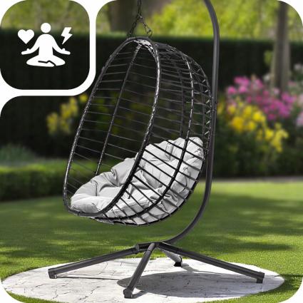 KOSZWISZĄCYFOTELBUJANYKOKONHUŚTAWKAOGRODOWATECHNORATTANPODUSZKAŚrednica/szerokośćsiedziska81cm