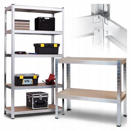 REGAŁMAGAZYNOWY5PÓŁEKMETALOWYSZAFKADOGARAŻUPIWNICY180x90x40cm