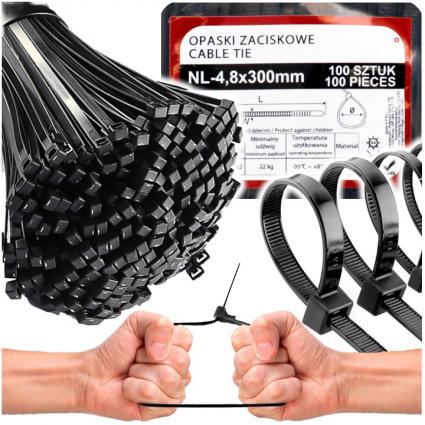 Opaskizaciskowekablowetrytytkitrytkizestawczarneuv4,8x300100szt.