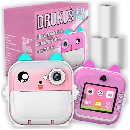 DrukuśAparatNatychmiastowyKameraDrukarkaTermicznaZdjęćKot+3Rolki