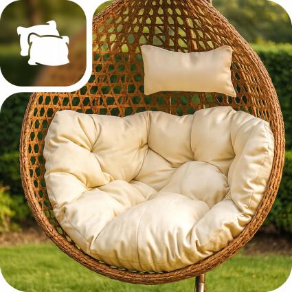 HUŚTAWKAKOKONFOTELBUJANYWISZĄCYKOSZOGRODOWYBRĄZOWYPREMIUM+PODUSZKIKodproducenta5907068244016