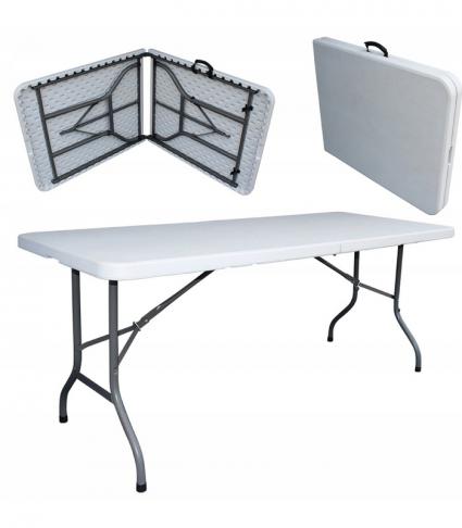 STÓŁOGRODOWYPLASTIKOWYRozkładanySkładanyCateringowyTurystyczny180cmModelKEMPINGOWYSKŁADANY180cm