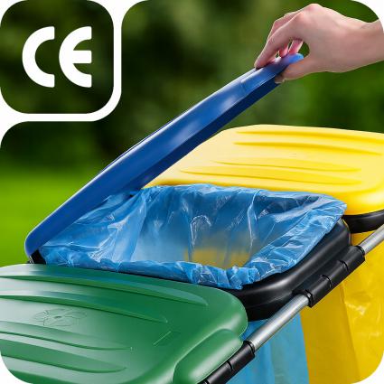 STOJAKNAWORKIKOSZDOSEGREGACJIŚMIECI-3komoryPojemność120l