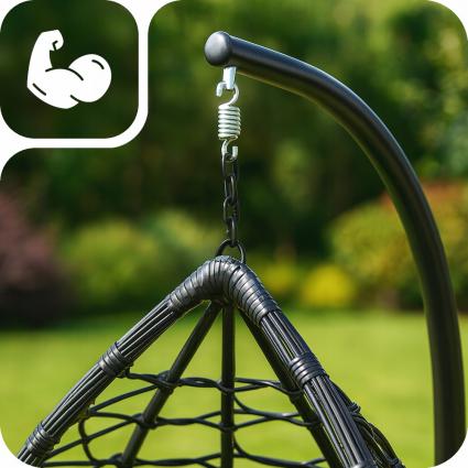 KoszKOKONFotelWiszącyOgrodowyHUŚTAWKAJakoscPREMIUMGRUBYXXLCZARNYProducentKontrast