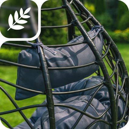 KoszKOKONFotelWiszącyOgrodowyHUŚTAWKAJakoscPREMIUMGRUBYXXLCZARNYObciążeniemaksymalne150kg