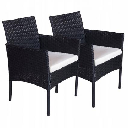 ZestawMebliOgrodowychTechnorattanMebleOgrodoweKompletCZARNYMateriałdominującytechnorattan