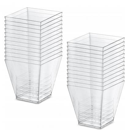 25xPUCHARKIDODESERÓWDESEROWELODÓWPLASTIKOWEKWADRATOWEPOJEMNIK200MLPojemnośćnaczynia200ml