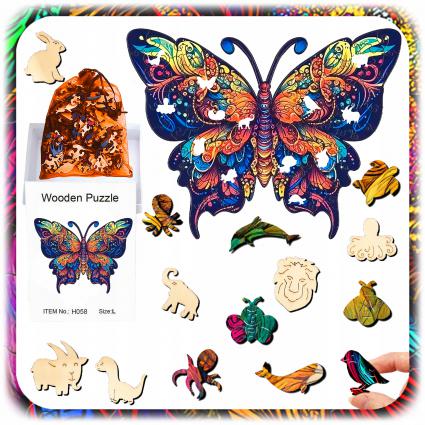 PUZZLEDREWNIANEMOTYLDWUSTRONNE164ELUKŁADANKADLADZIECIDZIEŃDZIECKAEAN(GTIN)5900670991842