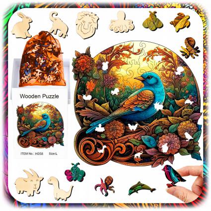 PUZZLEDREWNIANEPTAKDWUSTRONNE158ELUKŁADANKADLADZIECIDZIEŃDZIECKAEAN(GTIN)5900670991866