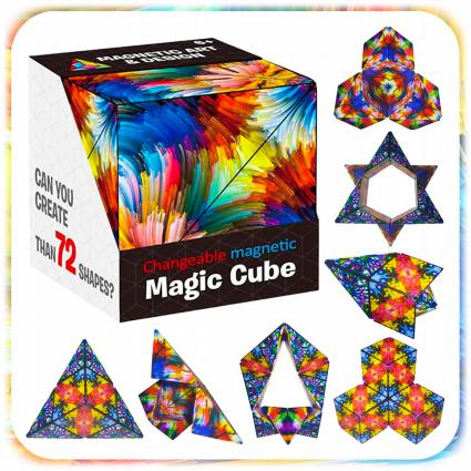 KOSTKAMAGNETYCZNAMagicCubeFidgetAntystresowaPrzestrzenna72kształtyKolorwielokolorowy