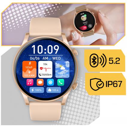 SMARTWATCHDAMSKIZEGAREKPLMENUROZMOWYSMARTWATCHWODOODPORNYStanopakowaniaoryginalne