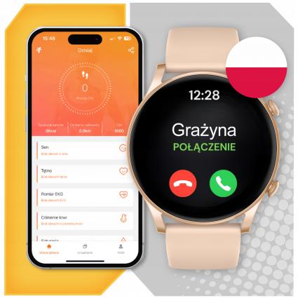 SMARTWATCHDAMSKIZEGAREKPLMENUROZMOWYSMARTWATCHWODOODPORNYKomunikacjaBluetooth