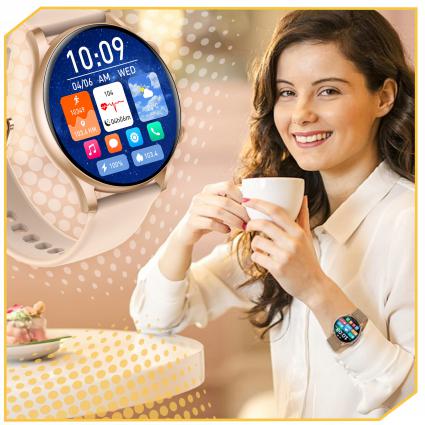 SMARTWATCHDAMSKIZEGAREKPLMENUROZMOWYSMARTWATCHWODOODPORNYZłączabrak