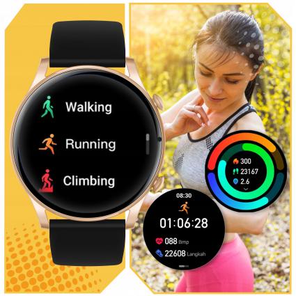 SMARTWATCHDAMSKIZEGAREKPLMENUROZMOWYSMARTWATCHWODOODPORNYRodzajsmartwatch