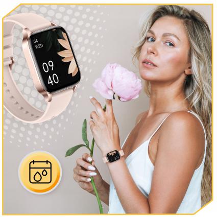 SMARTWATCHZEGAREKDAMSKIPOLSKIEMENUPLROZMOWYPOWIADOMIENIADLAKOBIETYZłączabrak