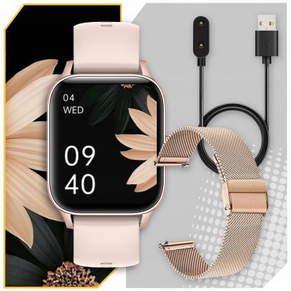 SMARTWATCHZEGAREKDAMSKIPOLSKIEMENUPLROZMOWYPOWIADOMIENIADLAKOBIETYStanopakowaniaoryginalne