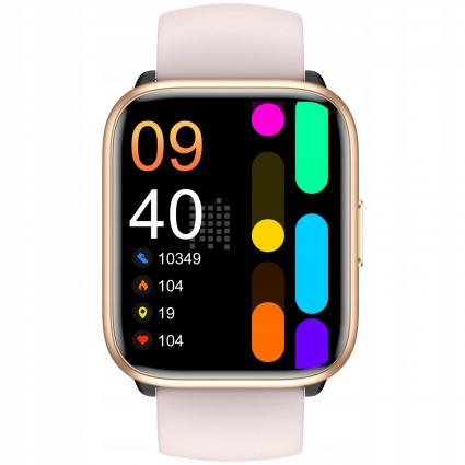 SMARTWATCHDamskiZegarek3DWODOODPORNYPOŁĄCZENIAPOLSKIEMENUSPORTPULSObsługaładowaniabezprzewodowegonie