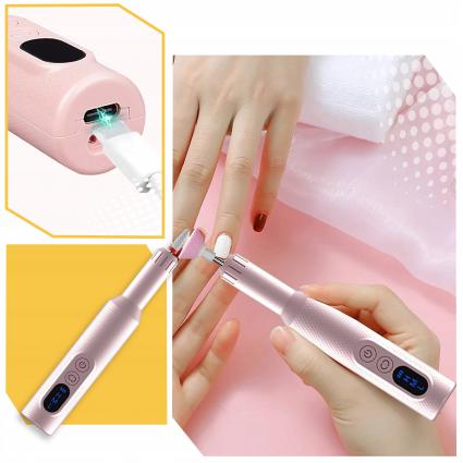FREZARKADOPAZNOKCIMANICUREPEDICUREPROFESJONALNABEZPRZEWODOWAZESTAWKolordominującyróżowy