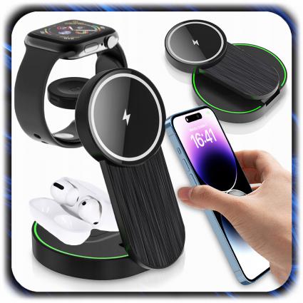 3w1ŁADOWARKAINDUKCYJNABEZPRZEWODOWAMAGSAFEDOIPHONEAPPLEiWATCHLEDStanopakowaniaoryginalne