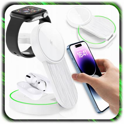 3w1ŁADOWARKAINDUKCYJNABEZPRZEWODOWAMAGSAFEDOIPHONEAPPLEiWATCHLEDStanopakowaniaoryginalne