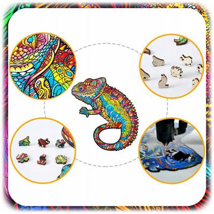 PUZZLEDREWNIANEKAMELEONDWUSTRONNE140ELUKŁADANKADZIECIDZIEŃDZIECKAKolekcjapuzzlenadzieńdziecka