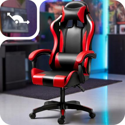 FotelGamingowyBiurowyObrotowyKubełkowyKrzesłoBiurkaMOCNEdo150kg!Głębokośćmebla60cm