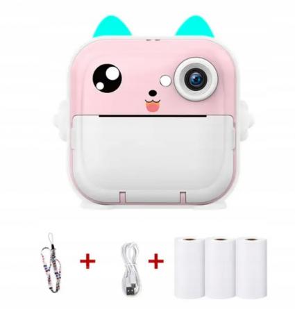 DrukuśAparatNatychmiastowyKameraDrukarkaTermicznaZdjęćKot+3RolkiProducentnieznanyproducent