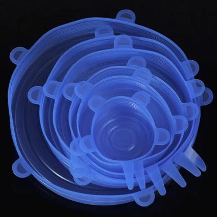 ElastycznePokrywkiSilikonoweDoPojemnikówŻywnościZestaw6sztKolorniebieski