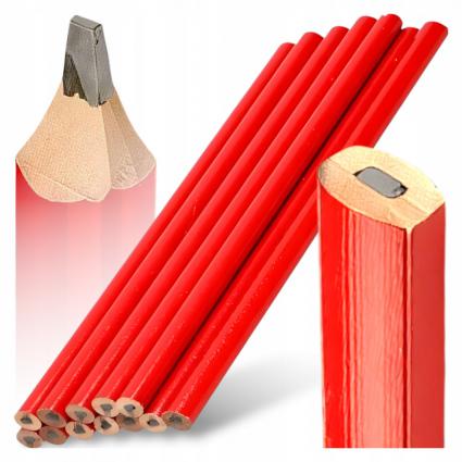 Ołówekstolarskibudowlanyczerwony12szt.
