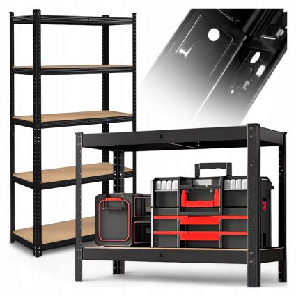 REGAŁMETALOWYMAGAZYNOWYGARAŻOWYWARSZTATOWY180CMCZARNYPIWNICALOFT