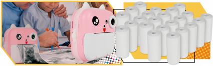 DRUKUŚMINIDRUKARKATERMICZNAAPARATNATYCHMIASTOWY23ROLKIPAPIERTERMICKodproducentaróżowyQ523rolkipapierdrukuśdrukarka