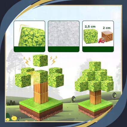 KLOCKIMAGNETYCZNEMINECRAFTSZEŚCIANY50KLOCKÓWUKŁADANIA+4FIGURKICertyfikaty,opinie,atestyCE