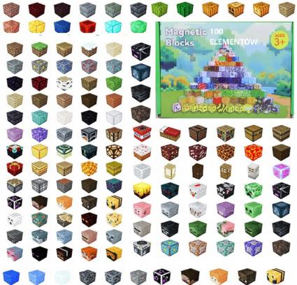 KLOCKIMAGNETYCZNEMINECRAFTSZEŚCIANY50KLOCKÓWUKŁADANIA+4FIGURKIKodproducentaKLOCKIMAGNETYCZNEMINCERAFT50ELEMENTÓW