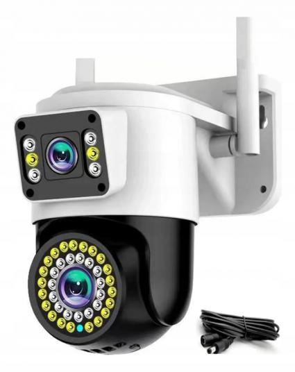 PODWÓJNAKAMERAWIFIIPSMARTZEWNĘTRZNAOBROTOWA4MPXDETEKCJAALARMStanopakowaniaoryginalne