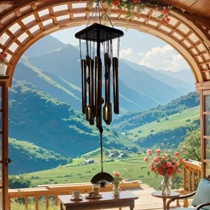 Dzwonkiwietrzneantycznebrązowemetalowedoogrodu66cmozdobazawieszkaEAN(GTIN)5907426667235