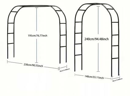PergolaOgrodowaŁukowaTarasowaDoRóżKwiatów140x38x240CMOCYNKTypwolnostojące