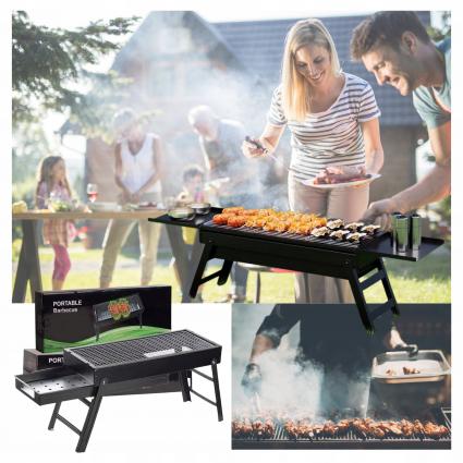 GRILLWĘGLOWYOGRODOWYTURYSTYCZNYWALIZKASKŁADANYPRZENOŚNYBBQDŁUGI