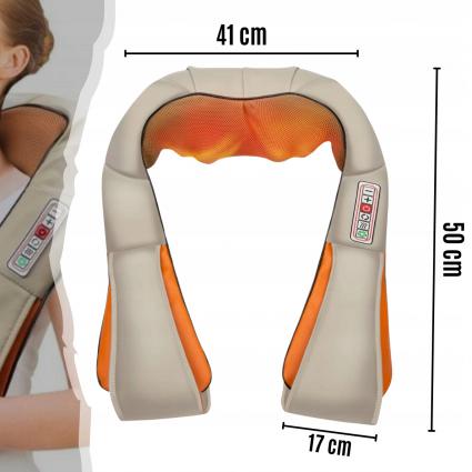 PasmasującyShiatsumasażerkarkuplecówramionszyi+funkcjagrzaniaZasilaniesieciowe