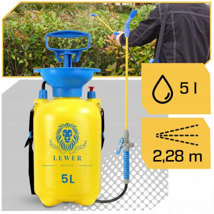 OPRYSKIWACZCIŚNIENIOWYRĘCZNYLANCA98CM+42OGRODOWYZREGULOWANĄDYSZĄ5LWaganarzędzia1kg